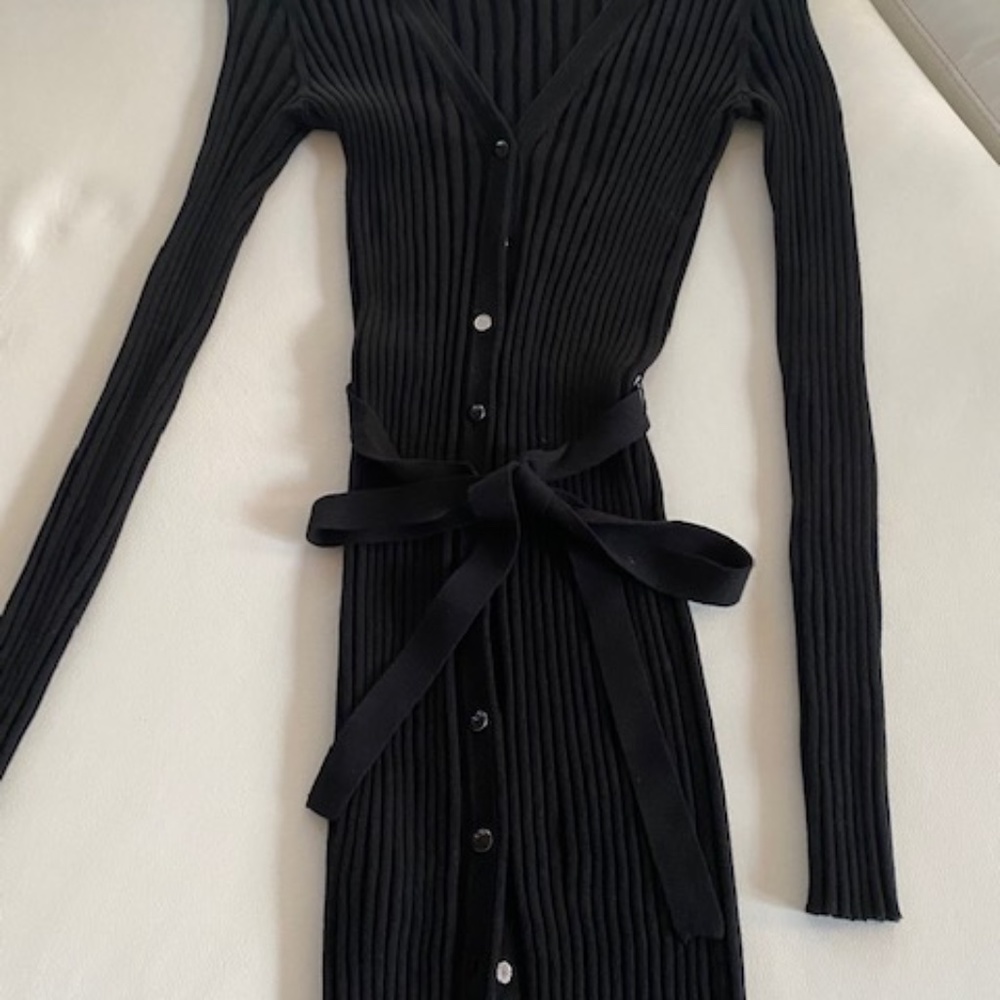 Ann Taylor Buttoned Ribbed Cardigan with Belt